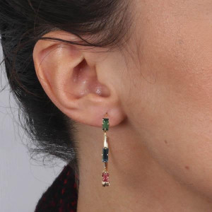 Cercei placati cu Aur 18k si cristale Swarovski - Img 2
