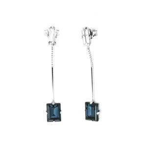 Cercei din argint 925 cu pandativ si cristale Swarovski - Img 1