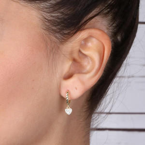 Cercei din argint 925 placati cu aur 14k - Img 2