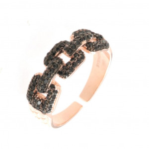 Inel din argint 925 placat cu aur roz 18k si zirconiu cubic - Img 1