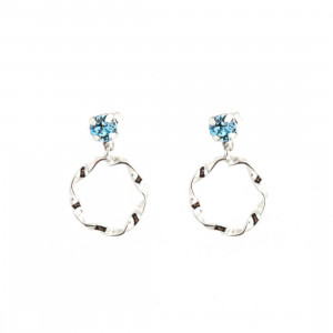 Cercei rotunzi din argint 925 si cristale Swarovski - Img 1