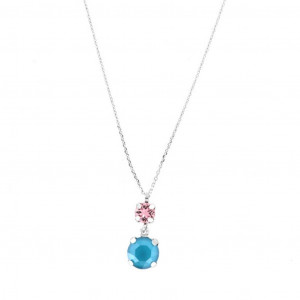 Colier din Argint 925 cu cristal Swarovski turcoaz - Img 1