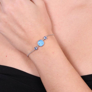 Bratara din argint Summer Blue cu Swarovski - Img 2