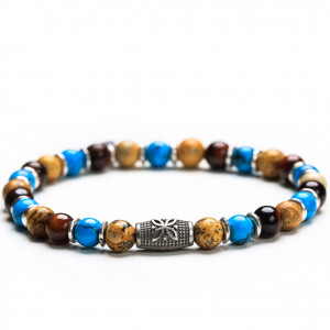 Bratara 'Sahara' cu pietre naturale multicolore si argint 925 - Img 2