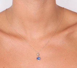 Colier placat cu aur roz cu cristale Swarovski bicolore - Img 2