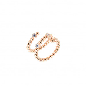 Inel din argint 925 placat cu aur roz 925 si zirconiu cubic - Img 1