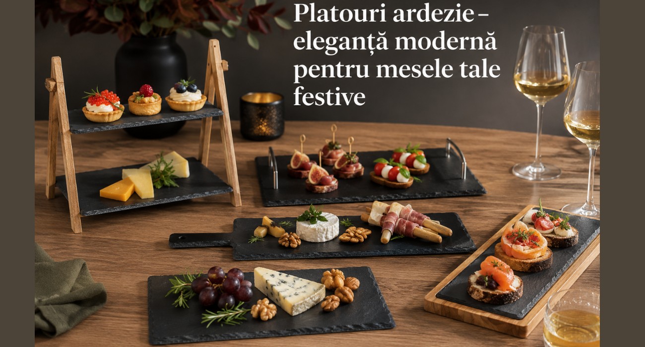 Platouri ardezie – eleganta moderna pentru mesele tale festive