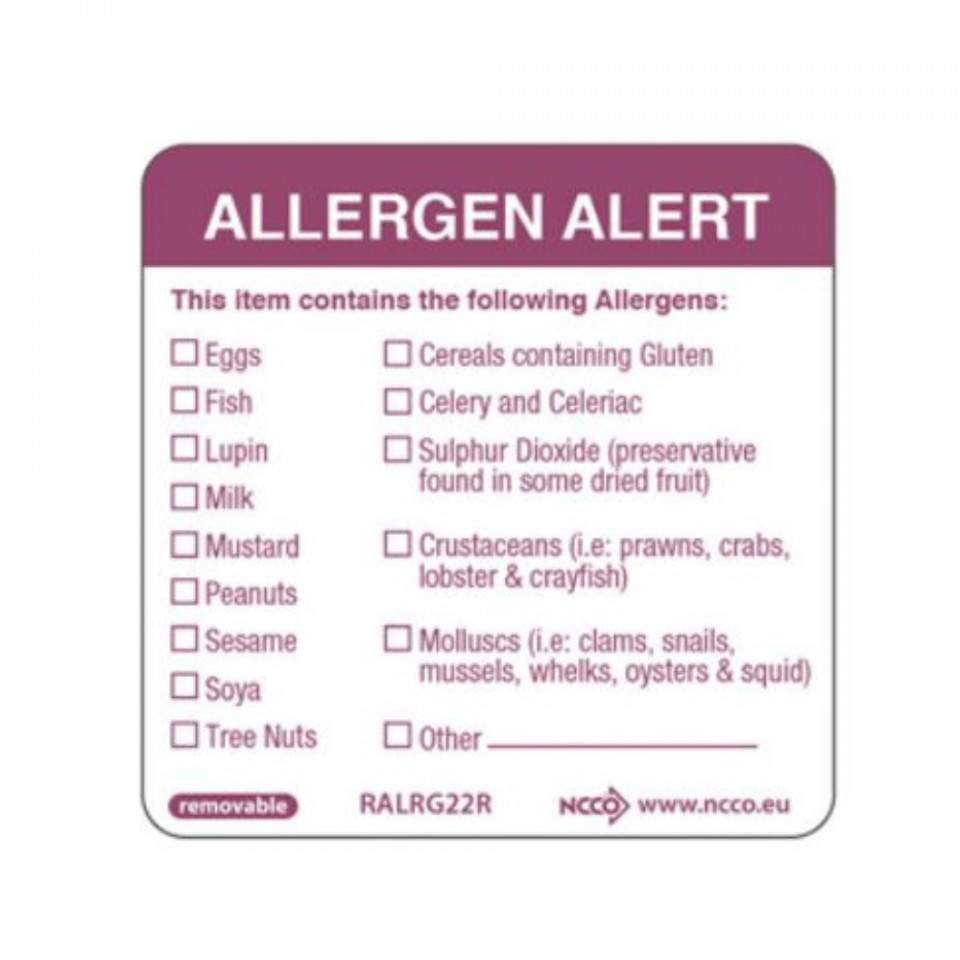 Eticheta detasabila alergeni ( 500 ) Genware 5x5cm RALRG22R - 1