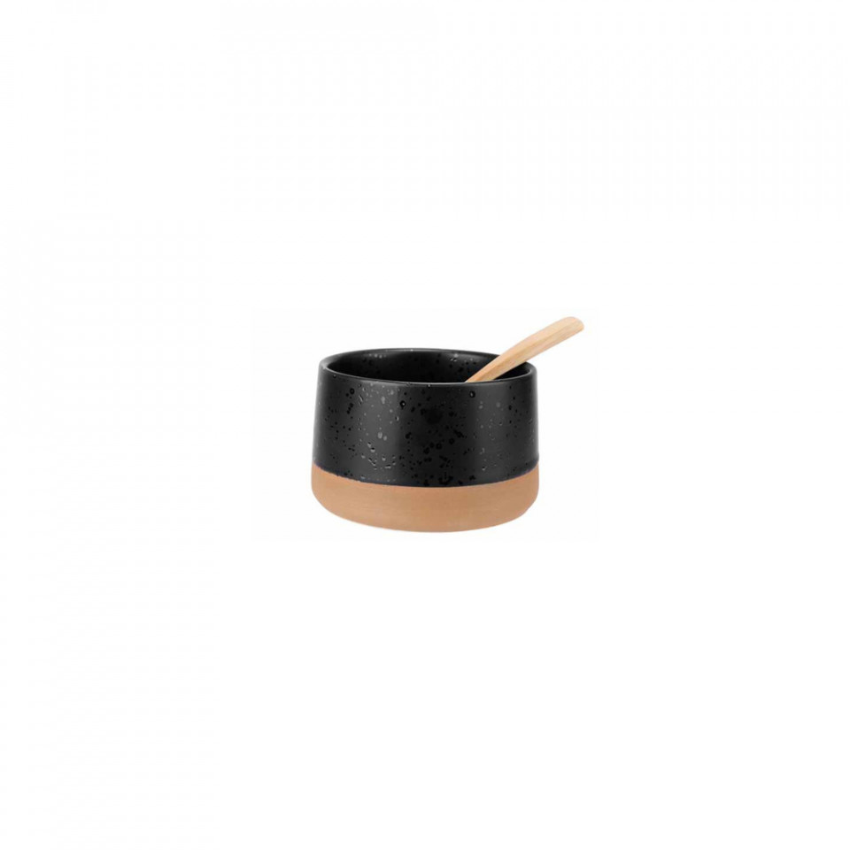 Bol negru tapas/mezze+lingurita Dela 9,5x5,5cm 5918009 - 1