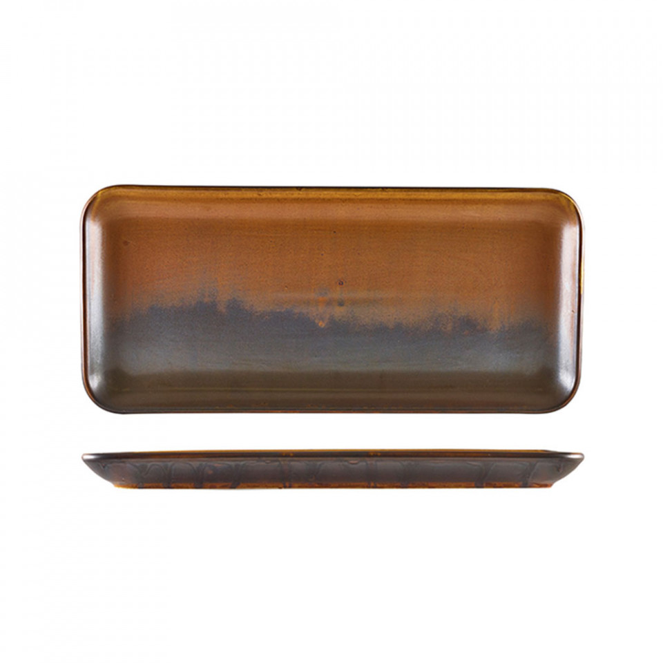 Platou rectangular Terra Porcelain Rustic Copper 36x17 cm NR-PRC36 - 1