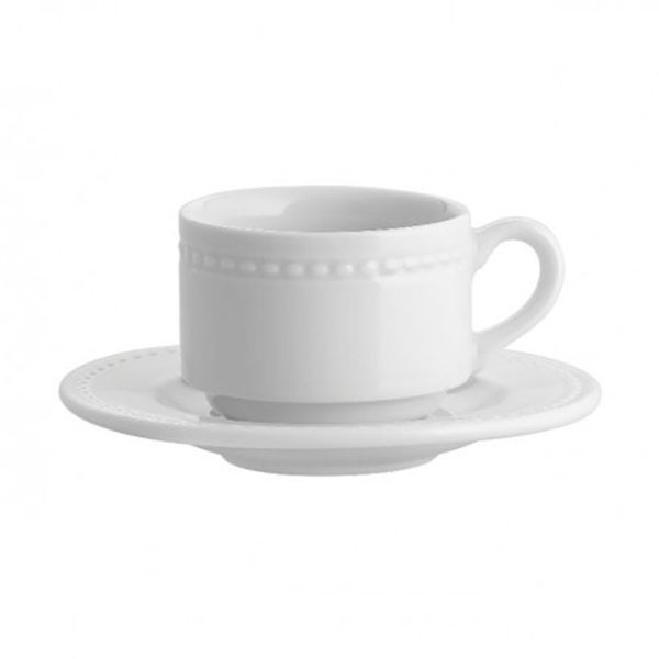 Set ceasca si farfurie cappuccino Perla 26cl 21101981 - 1