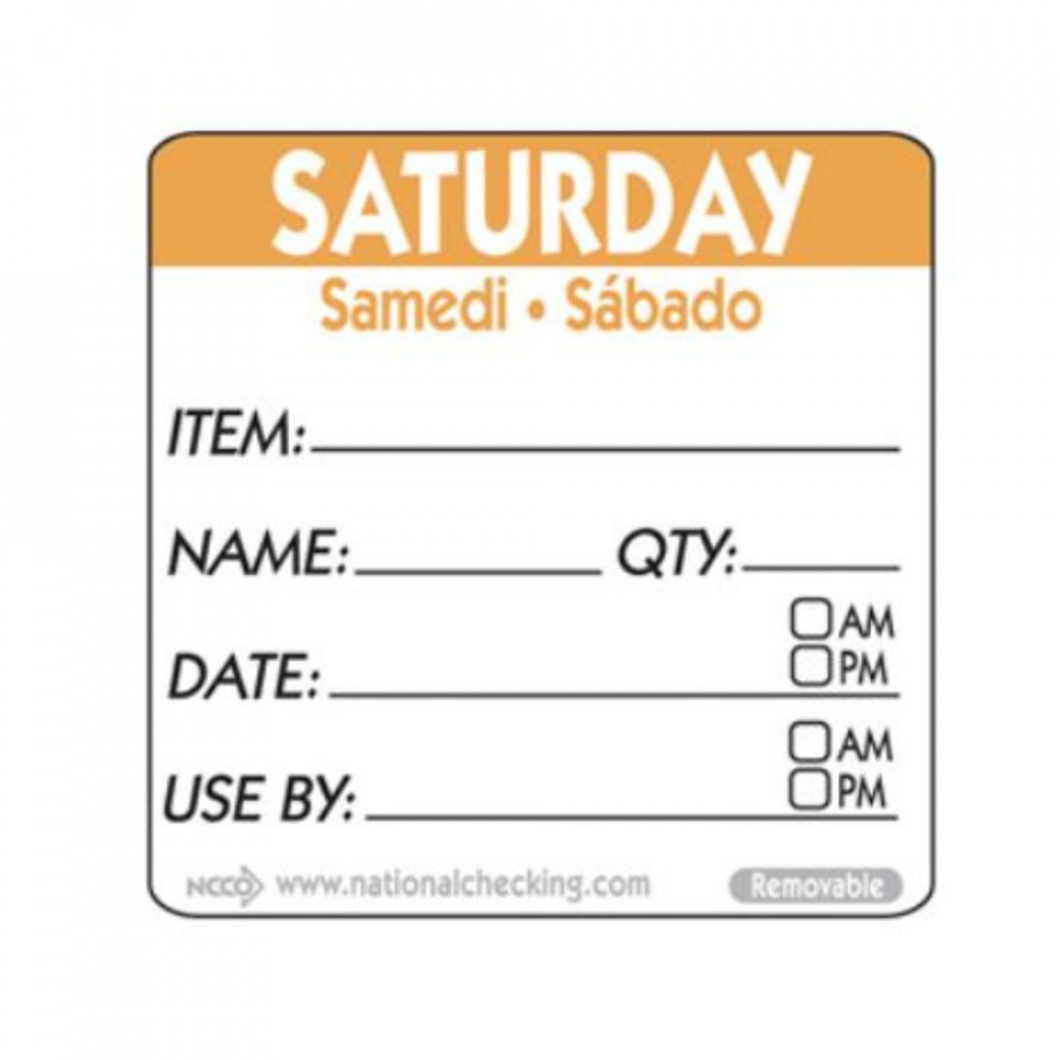 Eticheta detasabila zi Sambata ( 500 ) Genware 5cm RIDU2206R - 1