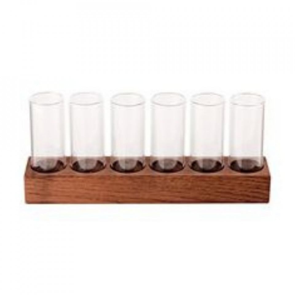 SET 6 Boro Schnap & Walnut Suport 24X4cm A1062-6100RF - 1