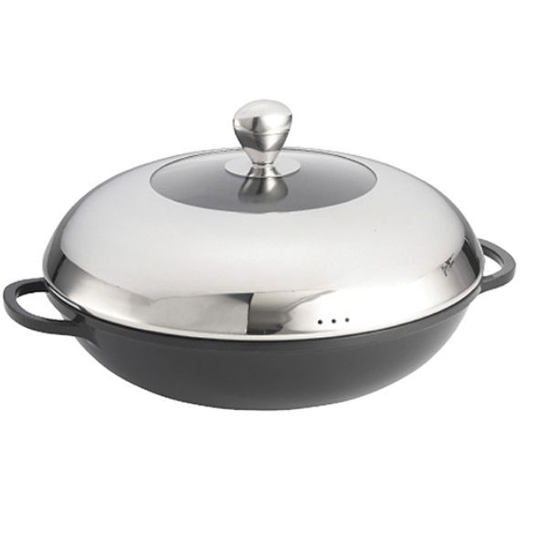 Wok aluminiu turnat 33cm dia x 19cm CWDC1040 - 1