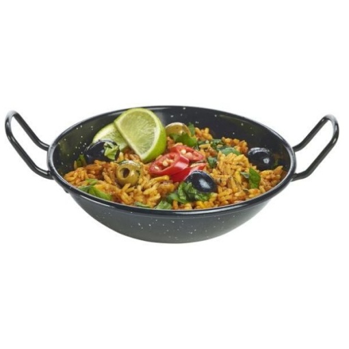 Castron email adanc negru cu manere 16 cm E0616 - Img 3