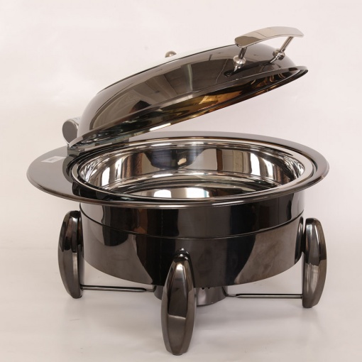 Chafing dish combo rotund 4L, negru - Img 2