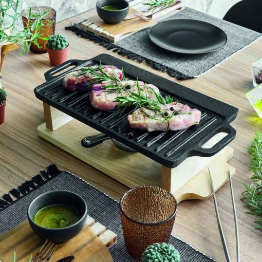 Grill + suport lemn Fusion 33x20cm W8458GAFUTA - Img 2