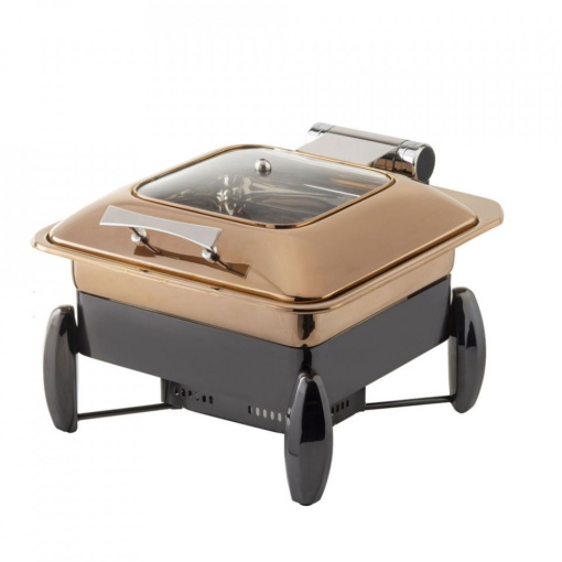 Chafing dish combo GN 2/3 gaz-plita inductie Negru-Cupru - Img 2