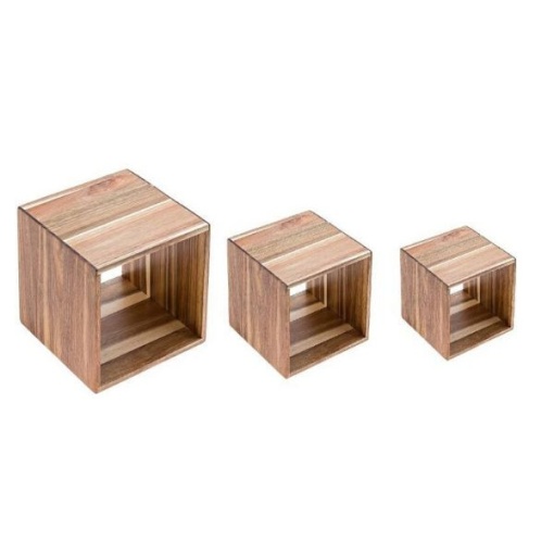 Set cub expozitoare bufet acacia 13/18/23 cm S5050 - Img 2