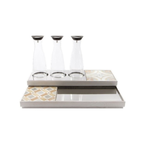 Set statie bauturi Domino Abert alba 40 x 60 cm V3332SE006