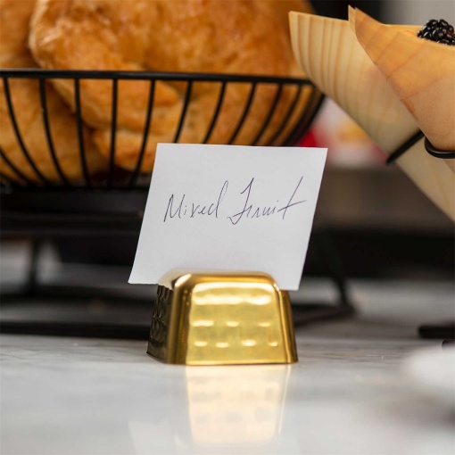 Suport etichete patrat otel inoxidabil gold 5x5cm 11576 - Img 2