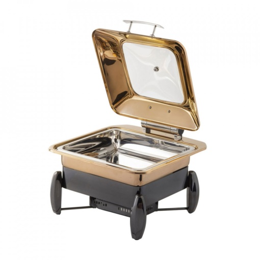 Chafing dish combo GN 2/3 gaz-plita inductie Negru-Cupru - Img 3