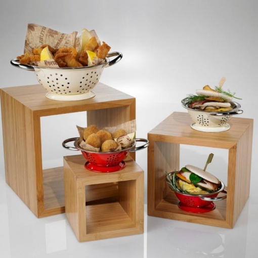 Set inaltatoare bufet bambus natural 13/18/23cm S0128 - Img 2
