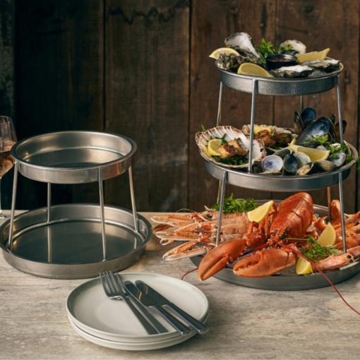 Suport servire fructe de mare Vintage Steel 28x19.5cm SFS2-2228V - Img 2