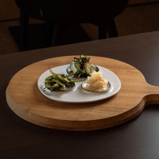 Platou rotund tapas/mezze cu 3 boluri integrate Ambar salt of the sea 20cm 1ABD201e-WHI - Img 2