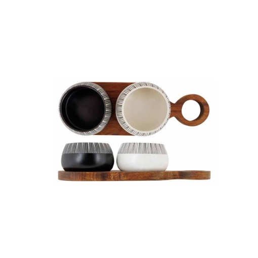Platou servire Etosha Aperoset + 2 boluri 5x5cm 5407003 - Img 2