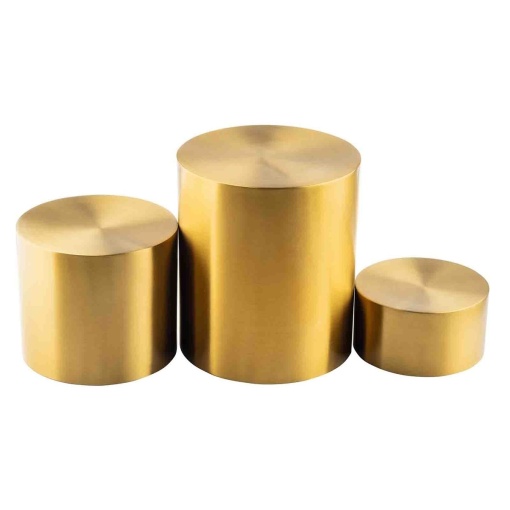 Set 3 inaltatoare bufet rotunde inox auriu 21x23 cm 12706 - Img 3