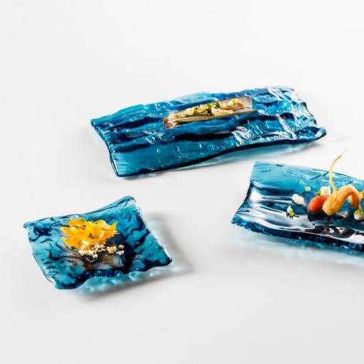 Mini platou MAR BLUE 15X14cm XGLAS-1512B - Img 2