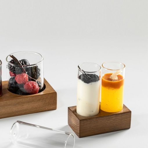 SET 2 Boro Schnap &amp; Walnut Suport 8X4cm A1062-2100RF - Img 2