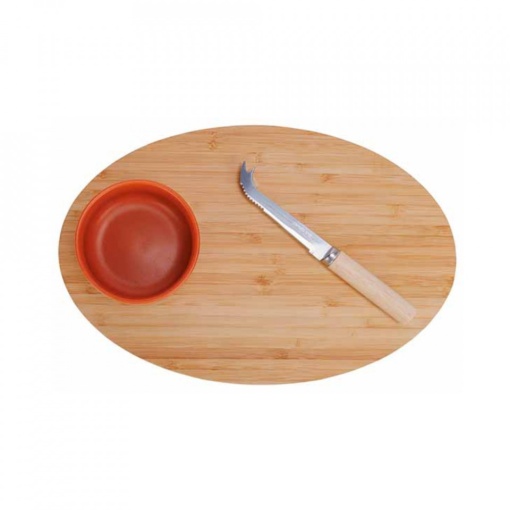 Bol tapas/mezze+platou lemn+cutit branza Dela 35x23cm 5918002 - Img 3