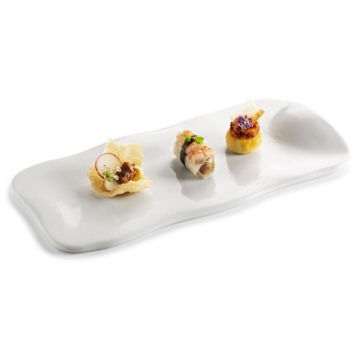 Platou dreptunghiular alb Nuages 31x12cm V0222-0331