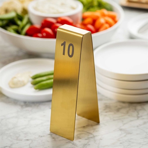 Set numere masa 1-25 otel inoxidabil gold 5x7x17cm 12794 - Img 2