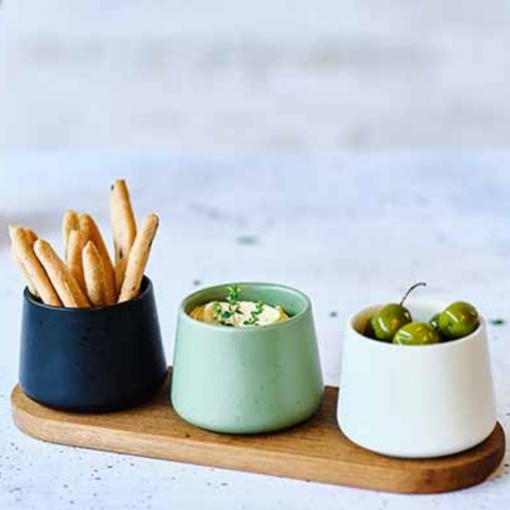 Set 3 boluri tapas/mezze+platou lemn Bites 30x10cm 5915002 - Img 3