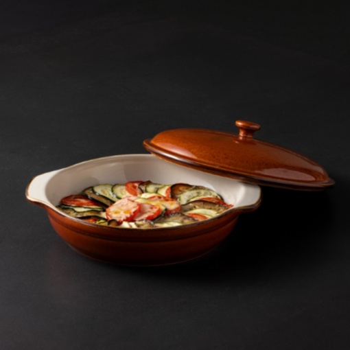Capac vas rotund gratinat Poterie Caramel 14cm AH151T-CAR - Img 2