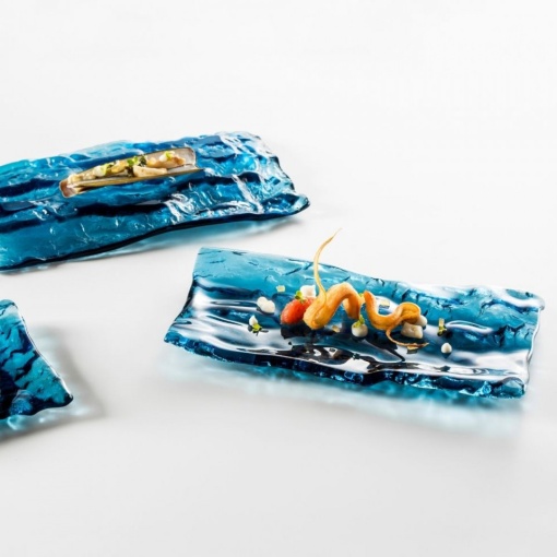 Platou servire MAR BLUE 28X15cm XGLAS-2815B - Img 2
