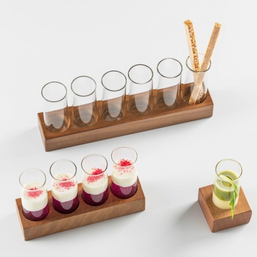 SET 6 Boro Schnap &amp; Walnut Suport 24X4cm A1062-6100RF - Img 2