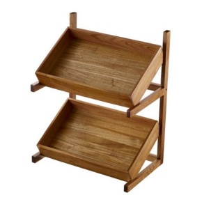 Dublu inaltator paine lemn acacia GN 1/1 55x36x70cm S5088