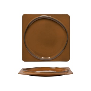 Farfurie patrata aperitiv Ambar dark caramel 27x27cm 1ABP271e-CAR