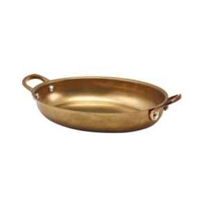 Vas oval servire Gold Vintage Steel 20.75x15.75x3.75cm SSD21GDV