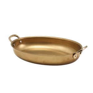Vas oval servire Gold Vintage Steel 24.5x17.5x4cm SSD24GDV