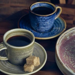 Farfurie ceasca cafea Terra Porcelain Aqua Blue 14.5cm SCR-PBL14