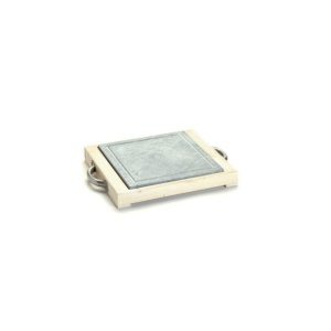 Platou lemn cu piatra vulcanica alb 25x25cm BIS13.099272.020