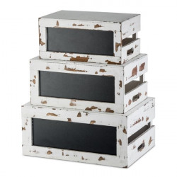 Set ladite inaltator bufet Rustic White Wood RCBCRATE2