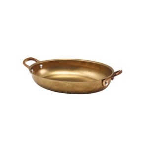 Vas oval servire Gold Vintage Steel 18.5x13.5x3.25cm SSD18GDV