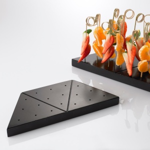 Suport bete sushi bambus trapez negru - set 3 S0077.Z