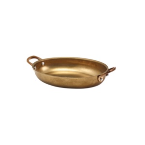 Vas oval servire Gold Vintage Steel 16.5x12.5x3cm SSD16GDV